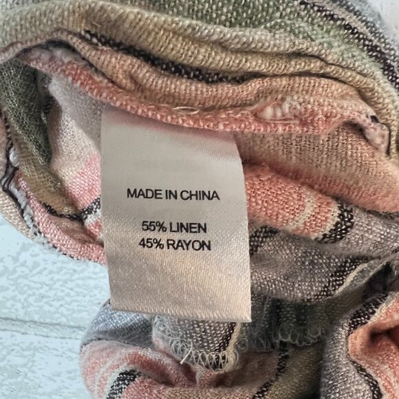 Anthropologie Drew Emerson Multicolor Striped Strapless Open Leg Linen Jumpsuit - Picture 4 of 9